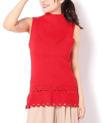 【10CROSBY】ノースリかぎ編みニット