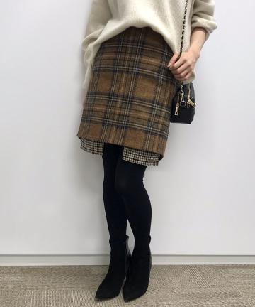 【Awfully】チェックコンビミニスカート