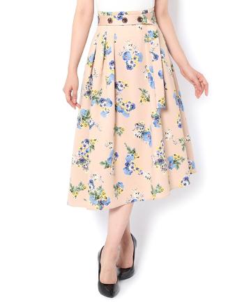 【Awfully】グログランフラワースカート