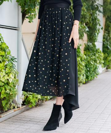 【Awfully】星柄ジャガードスカート