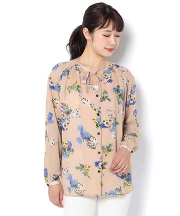【Awfully】シフォンフラワーブラウス