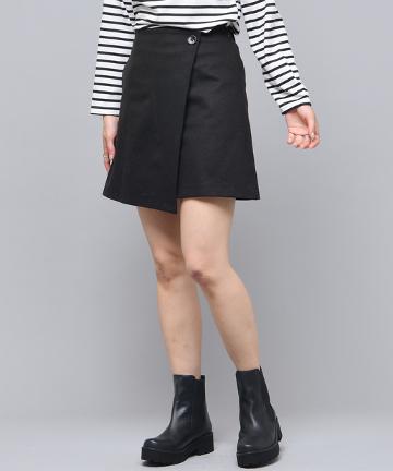 ウール調ラップミニスカート