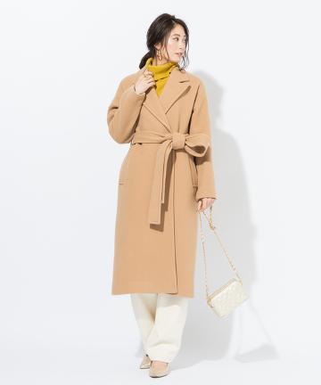 ダブルメルトンロングコート