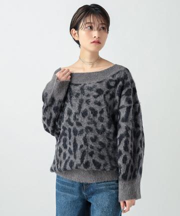 レオパード柄ニット