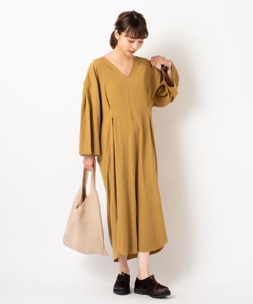 バッククロスレーヨンワンピース