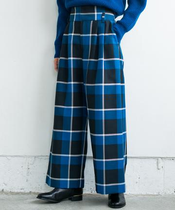 ハイウエストチェックパンツ