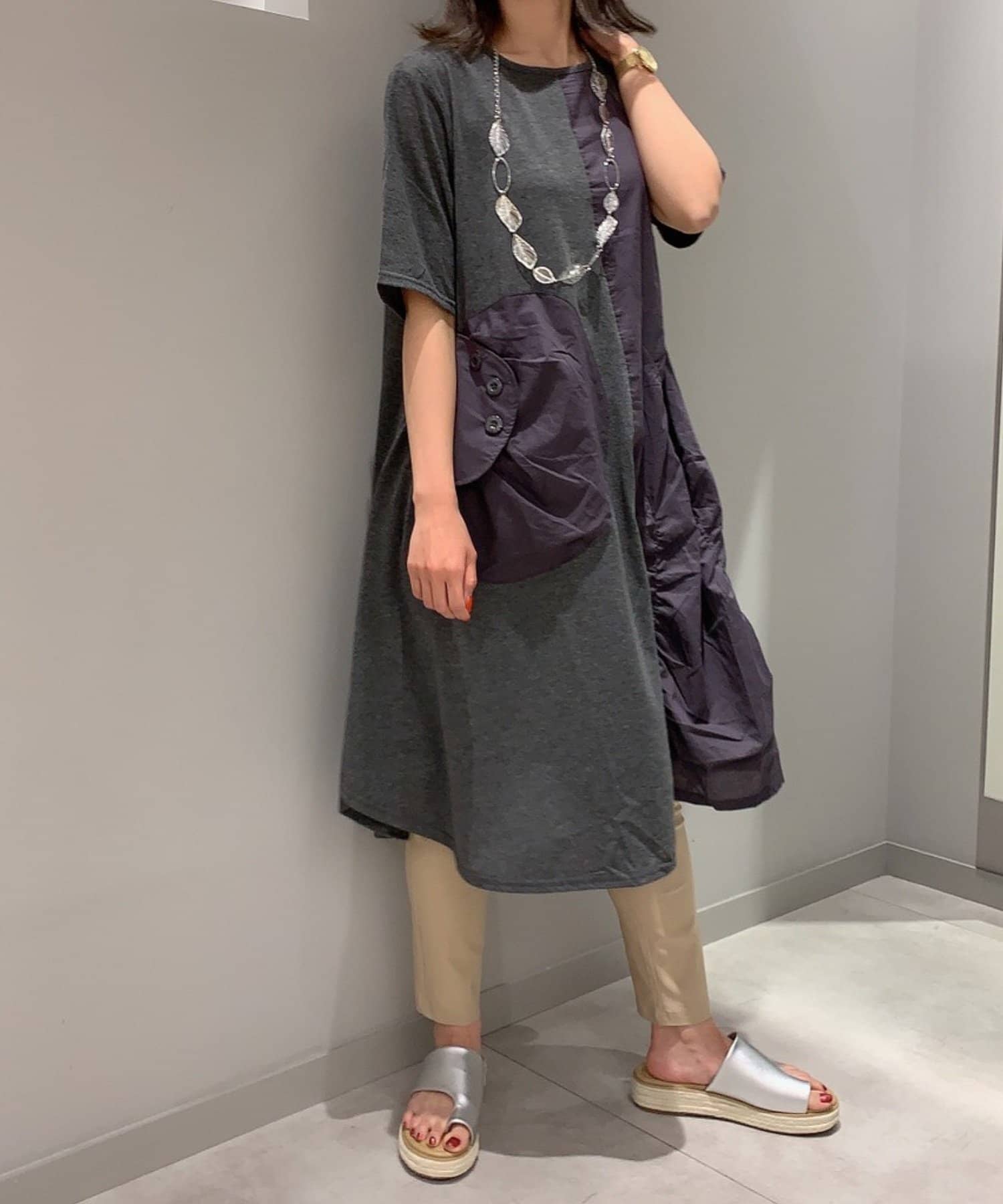 異素材ギャザーが可愛い ポケット半袖チュニック Pal Collection パルコレクション レディース Pal Closet パルクローゼット パルグループ公式ファッション通販サイト