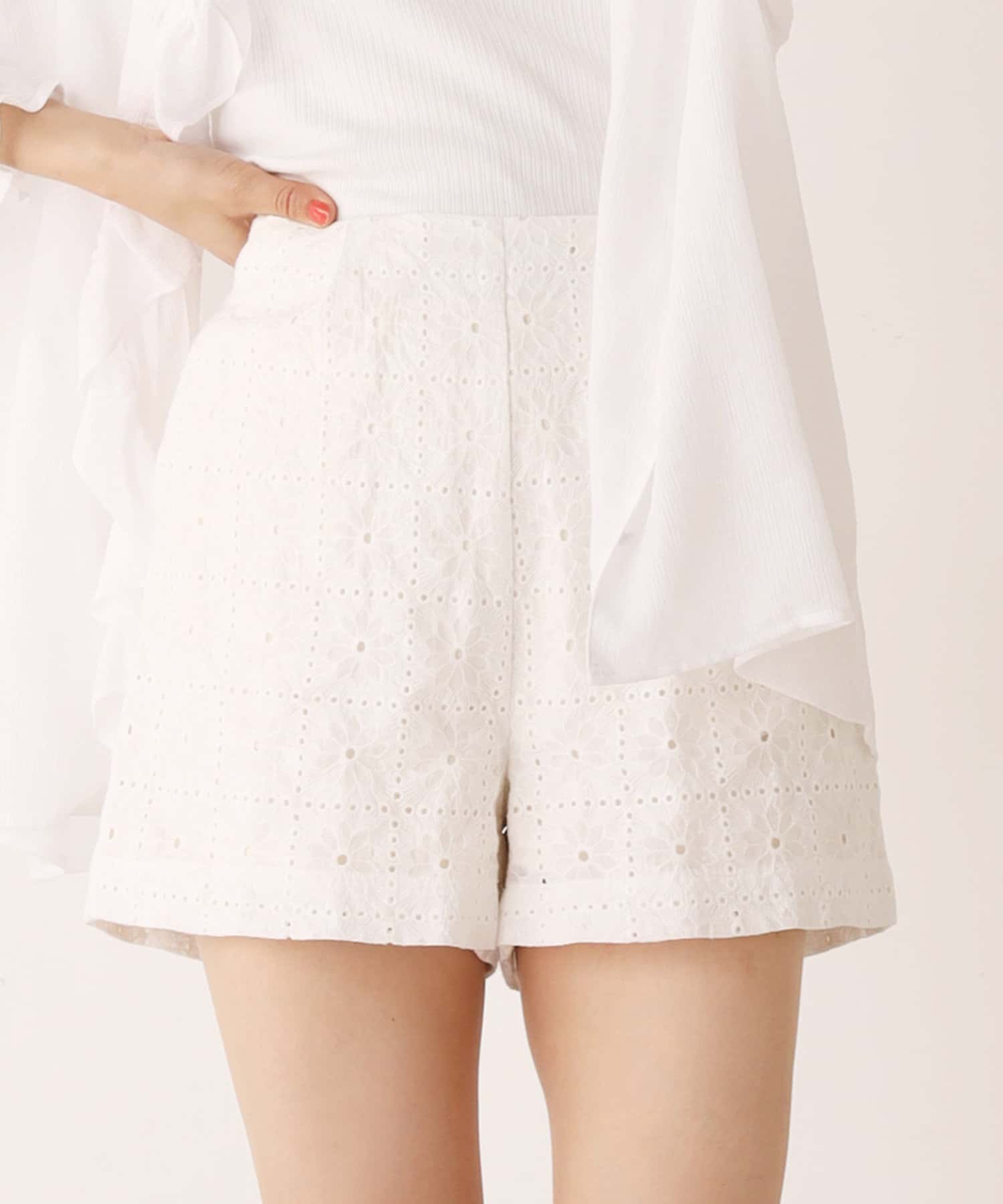 カットワークレースショートパンツ One After Another Nice Claup ワンアフターアナザー ナイスクラップ レディース Pal Closet パルクローゼット パルグループ公式ファッション通販サイト