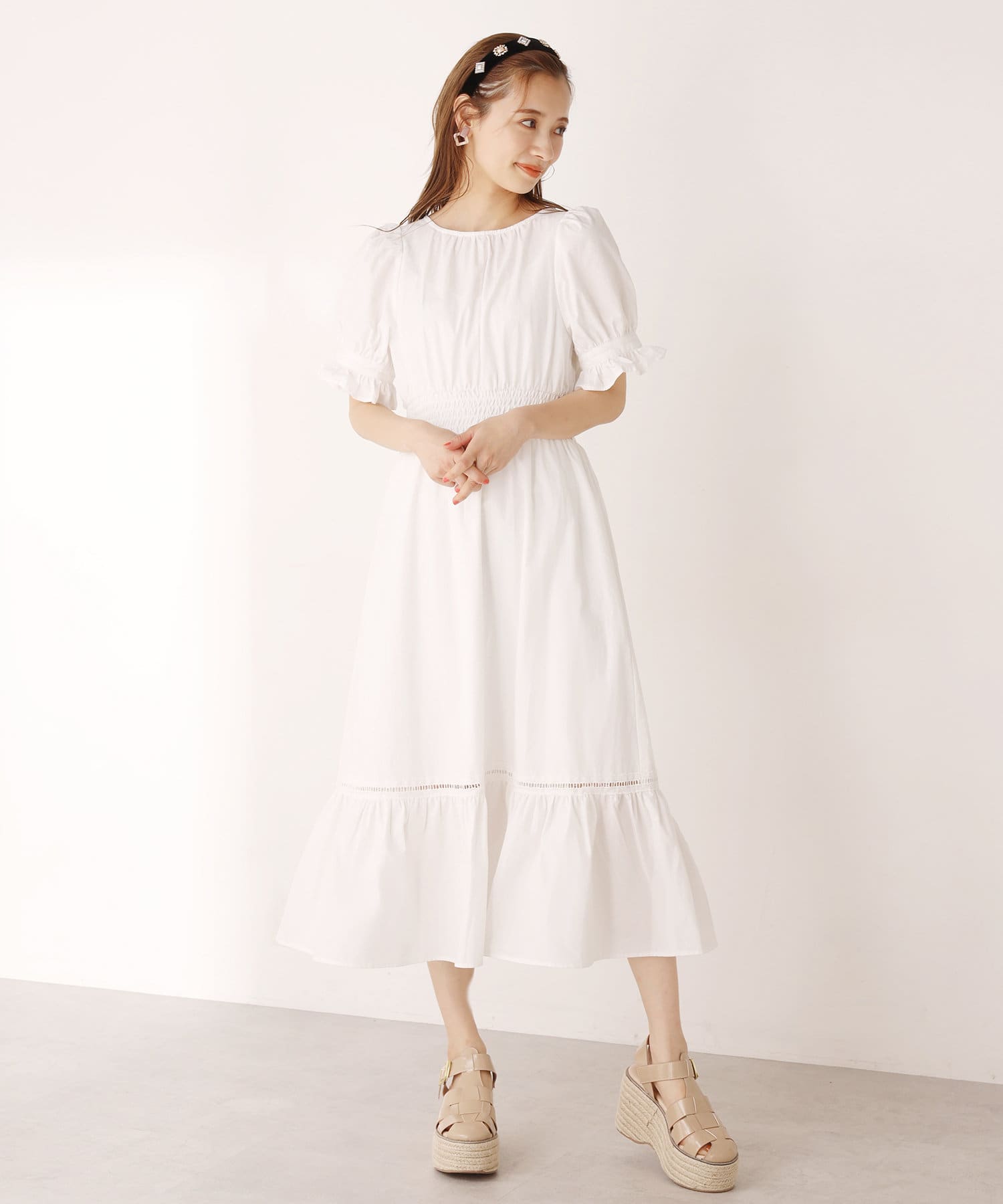 Web限定 後ろ配色リボンコットンワンピース One After Another Nice Claup ワンアフターアナザー ナイスクラップ レディース Pal Closet パルクローゼット パルグループ公式ファッション通販サイト