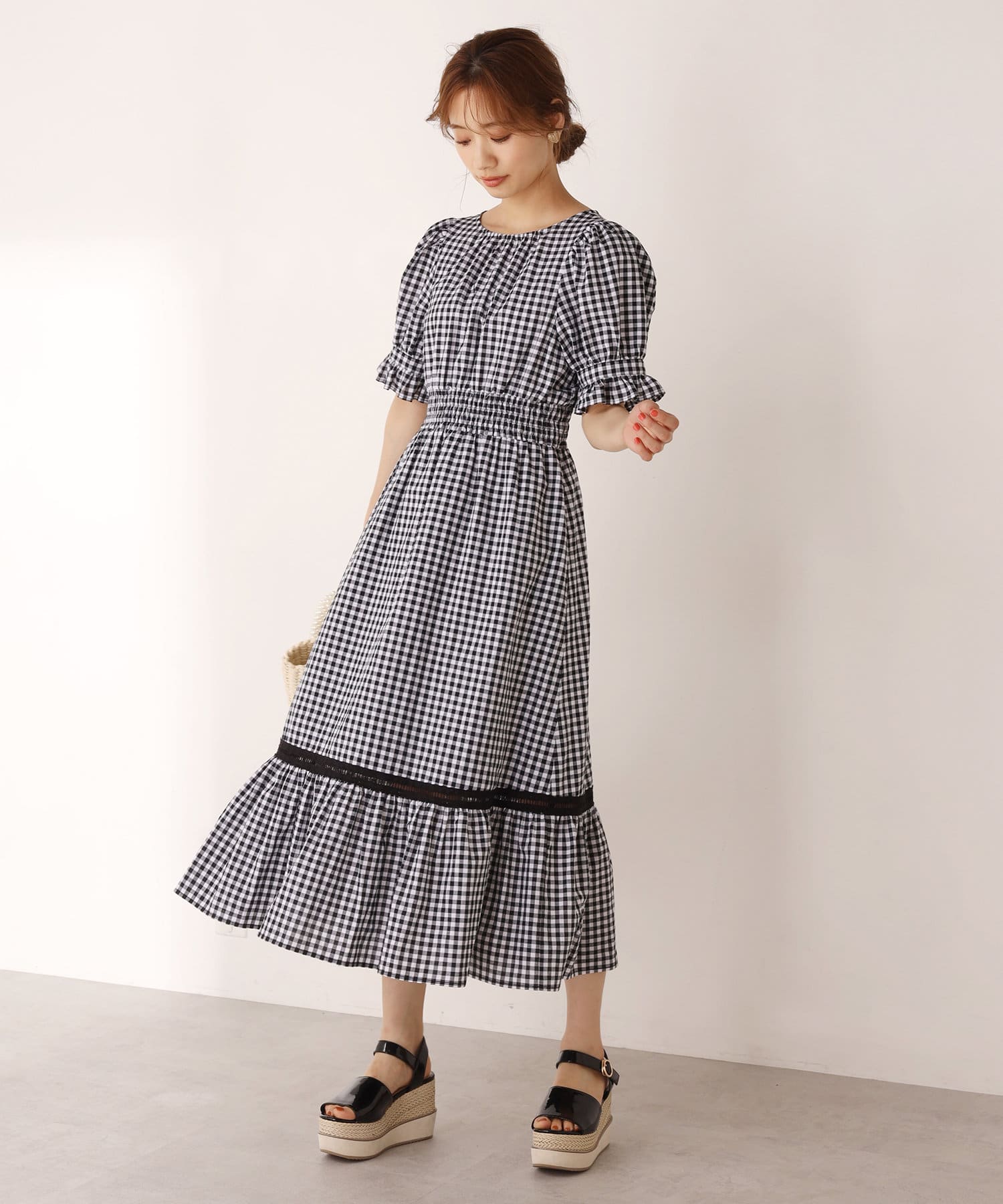 Web限定 後ろ配色リボンコットンワンピース One After Another Nice Claup ワンアフターアナザー ナイスクラップ レディース Pal Closet パルクローゼット パルグループ公式ファッション通販サイト