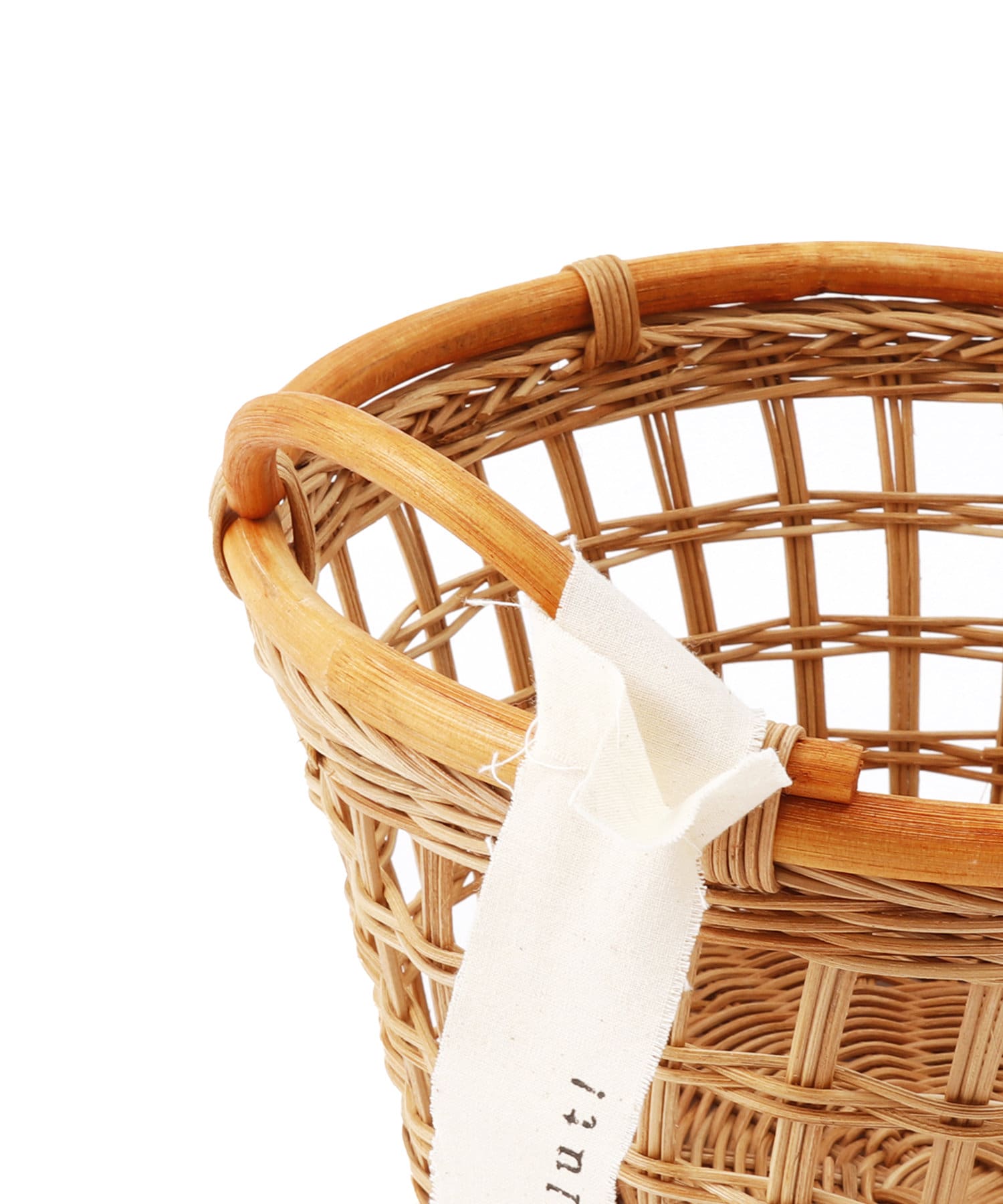 salut!(サリュ) ラタン格子ラウンドバスケット：L