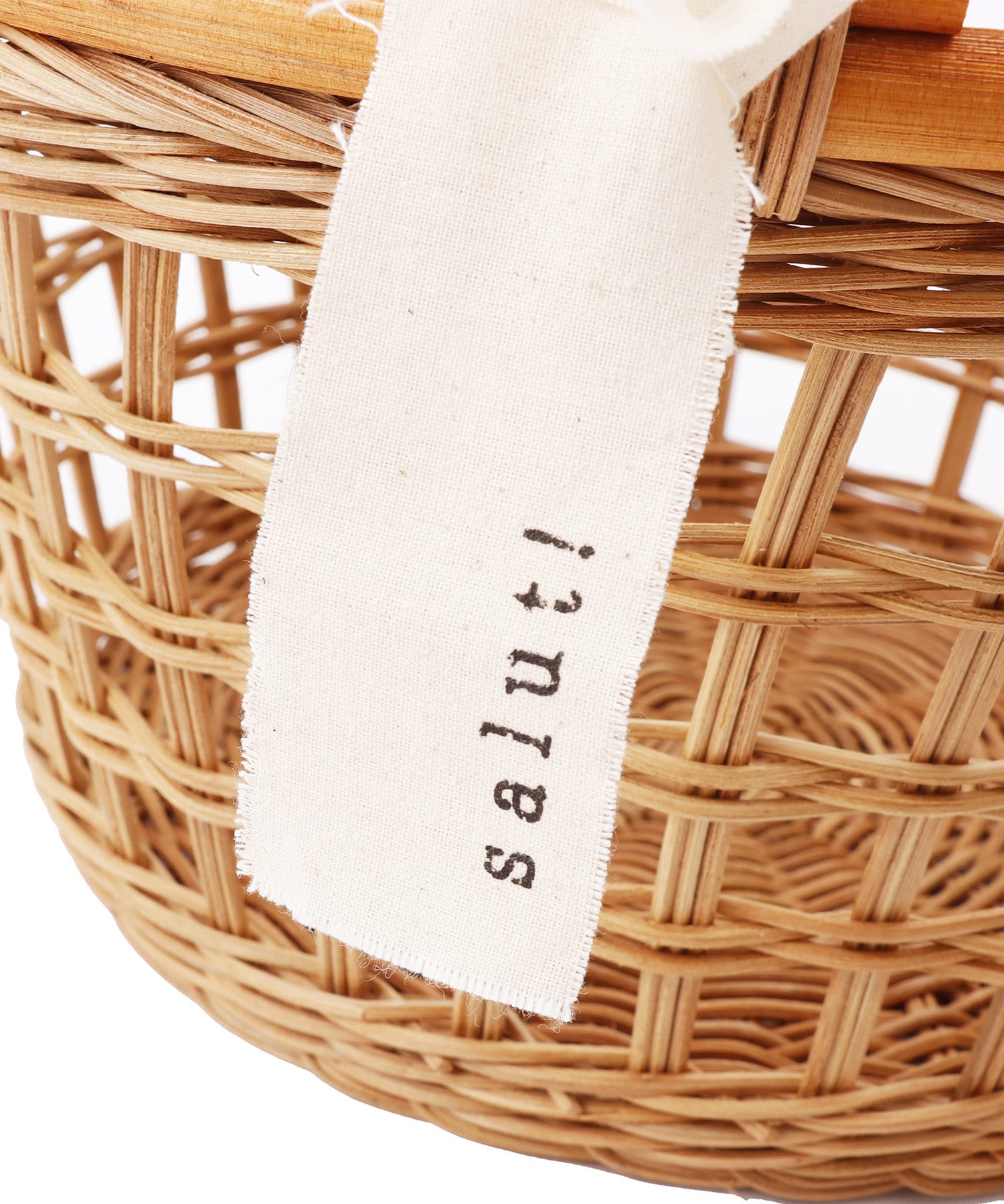 salut!(サリュ) ラタン格子ラウンドバスケット：L