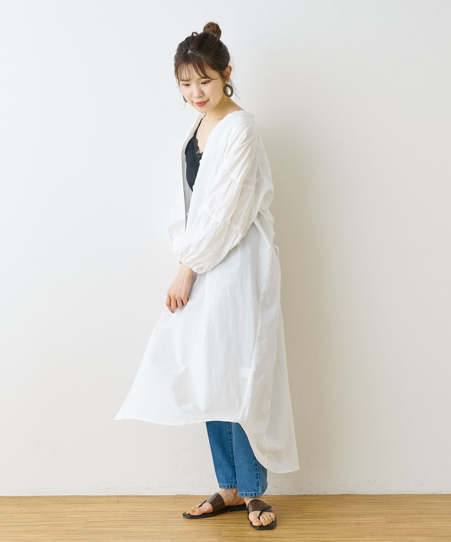 ムジ 柄アソート羽織ワンピース Nice Claup Outlet ナイスクラップ アウトレット レディース Pal Closet パルクローゼット パルグループ公式ファッション通販サイト