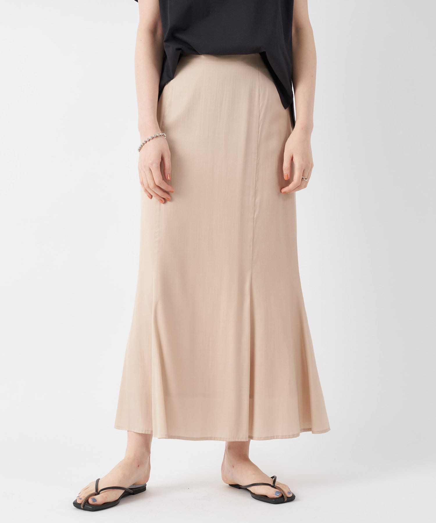 un dix cors(アンディコール) 【スタイルアップが叶う】レーヨンキュプラマーメイドスカート