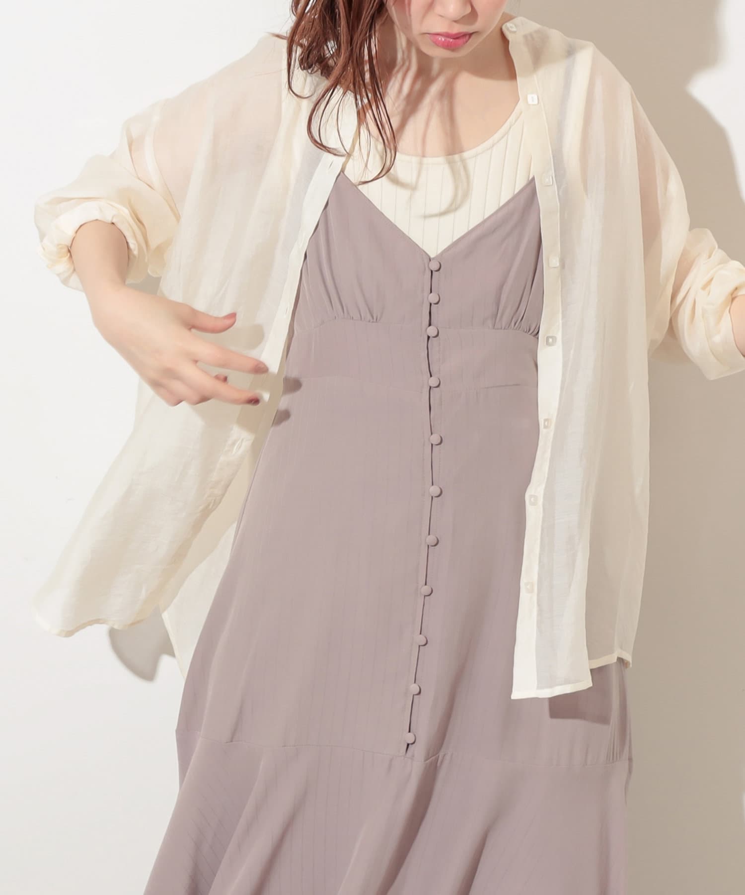 AND COUTURE（アンドクチュール）の「【Instagram人気アイテム】シアーシャツワンピース（ワンピース）」 - WEAR