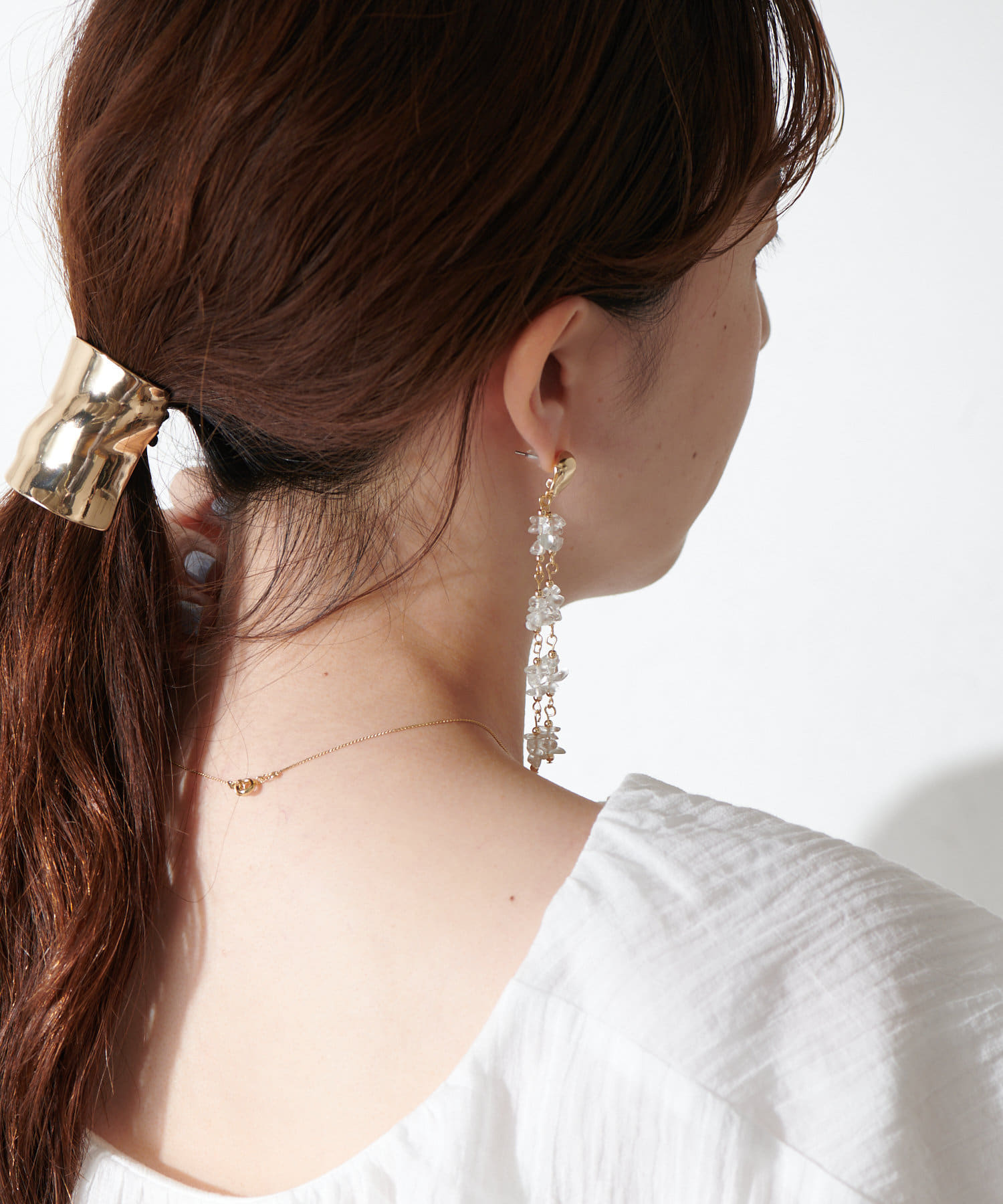Goldy 天然石ロングチェーンピアス Discoat ディスコート レディース Pal Closet パルクローゼット パルグループ公式ファッション通販サイト