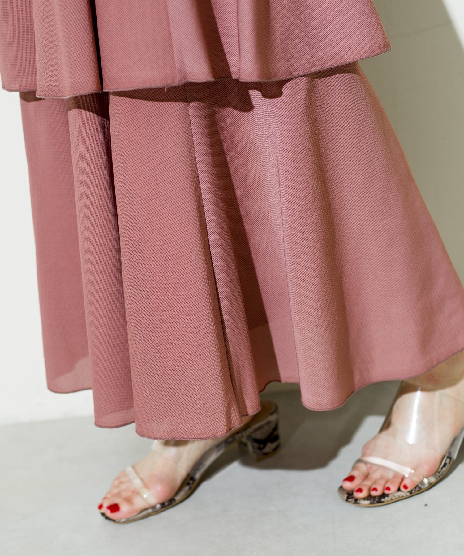 prose verse(プロズヴェール) 【ウエストゴム仕様】楊柳3段ティアードスカート