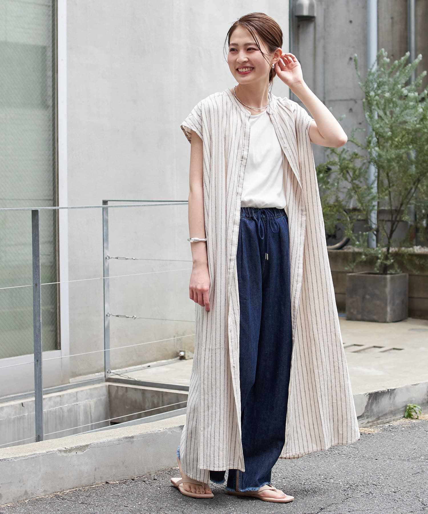 麻レーヨンストライプノースリワンピ Ciaopanic Typy チャオパニックティピー レディース Pal Closet パルクローゼット パルグループ公式ファッション通販サイト