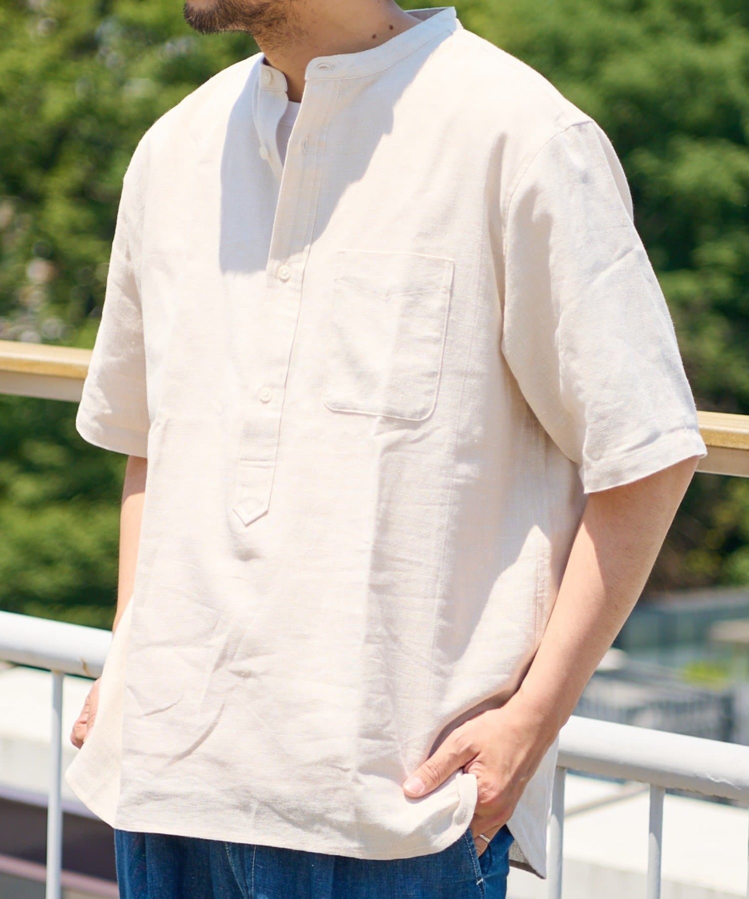 パナマ織り半袖バンドカラーシャツ Ciaopanic Typy チャオパニックティピー メンズ Pal Closet パルクローゼット パルグループ公式ファッション通販サイト