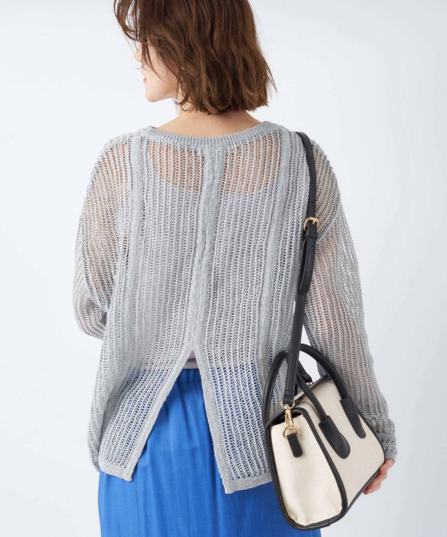 un dix cors(アンディコール) 【大人のこなれ感を演出】透かし編みニットプルオーバー