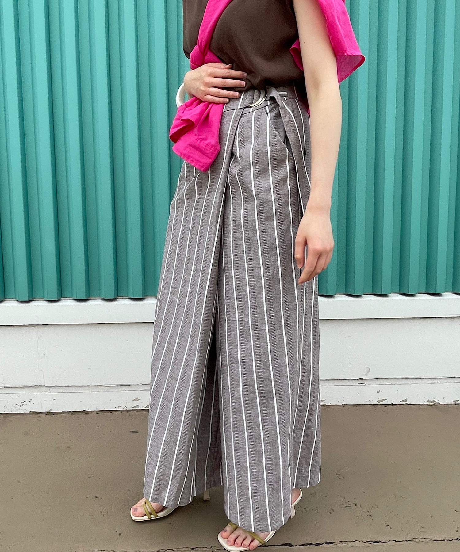 ストライプアシメラップパンツ Jena Espace Merveilleux ジェナ エスパスメルヴェイユ レディース Pal Closet パルクローゼット パルグループ公式ファッション通販サイト