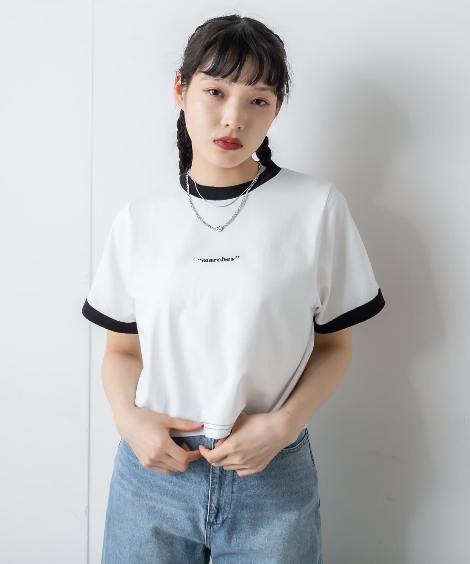 ワンポイントロゴリンガーtシャツ Rasvoa ラスボア レディース Pal Closet パルクローゼット パルグループ公式ファッション通販サイト