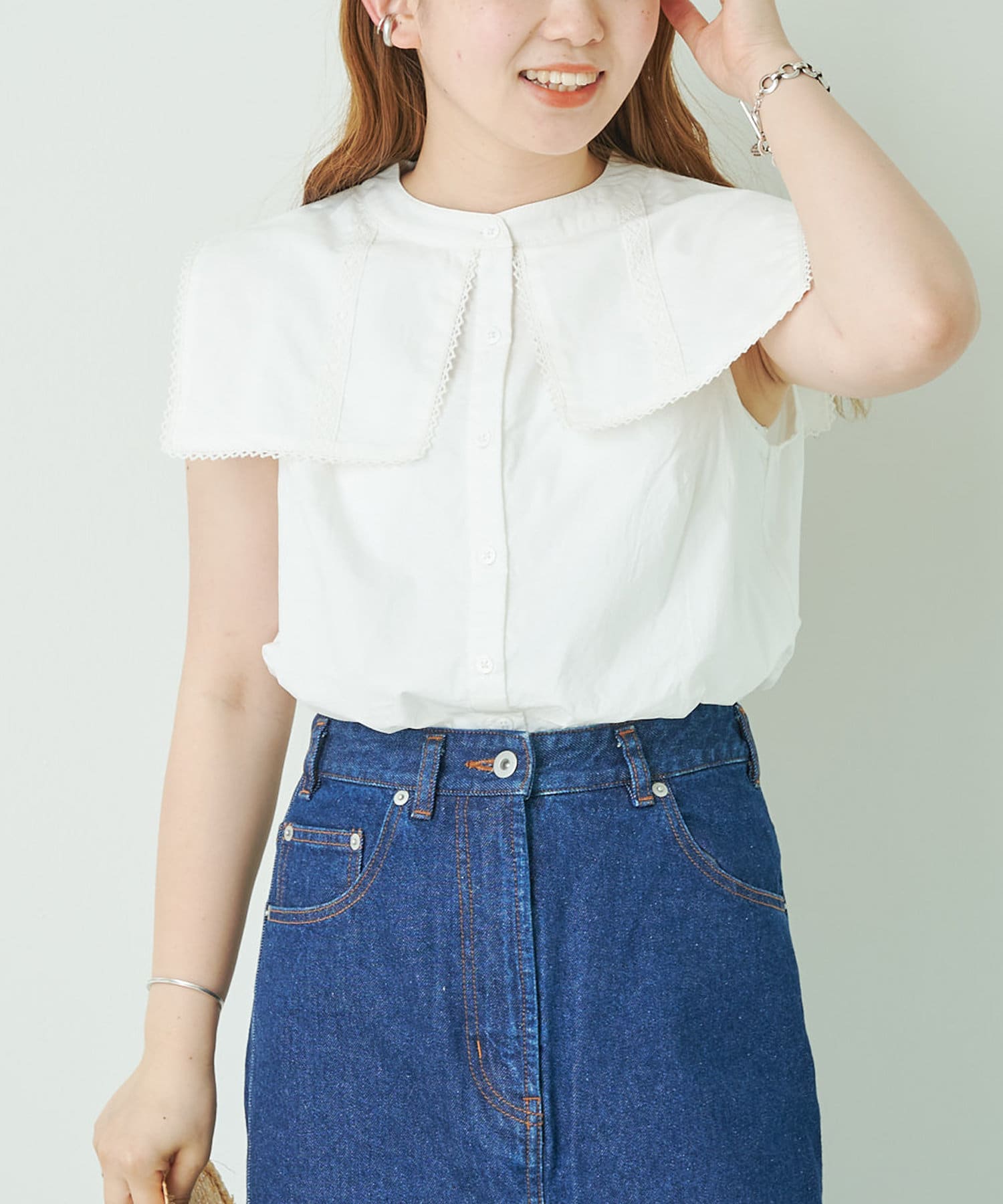 四角セーラー襟ノースリブラウス Cpcm シーピーシーエム レディース Pal Closet パルクローゼット パルグループ公式ファッション通販サイト