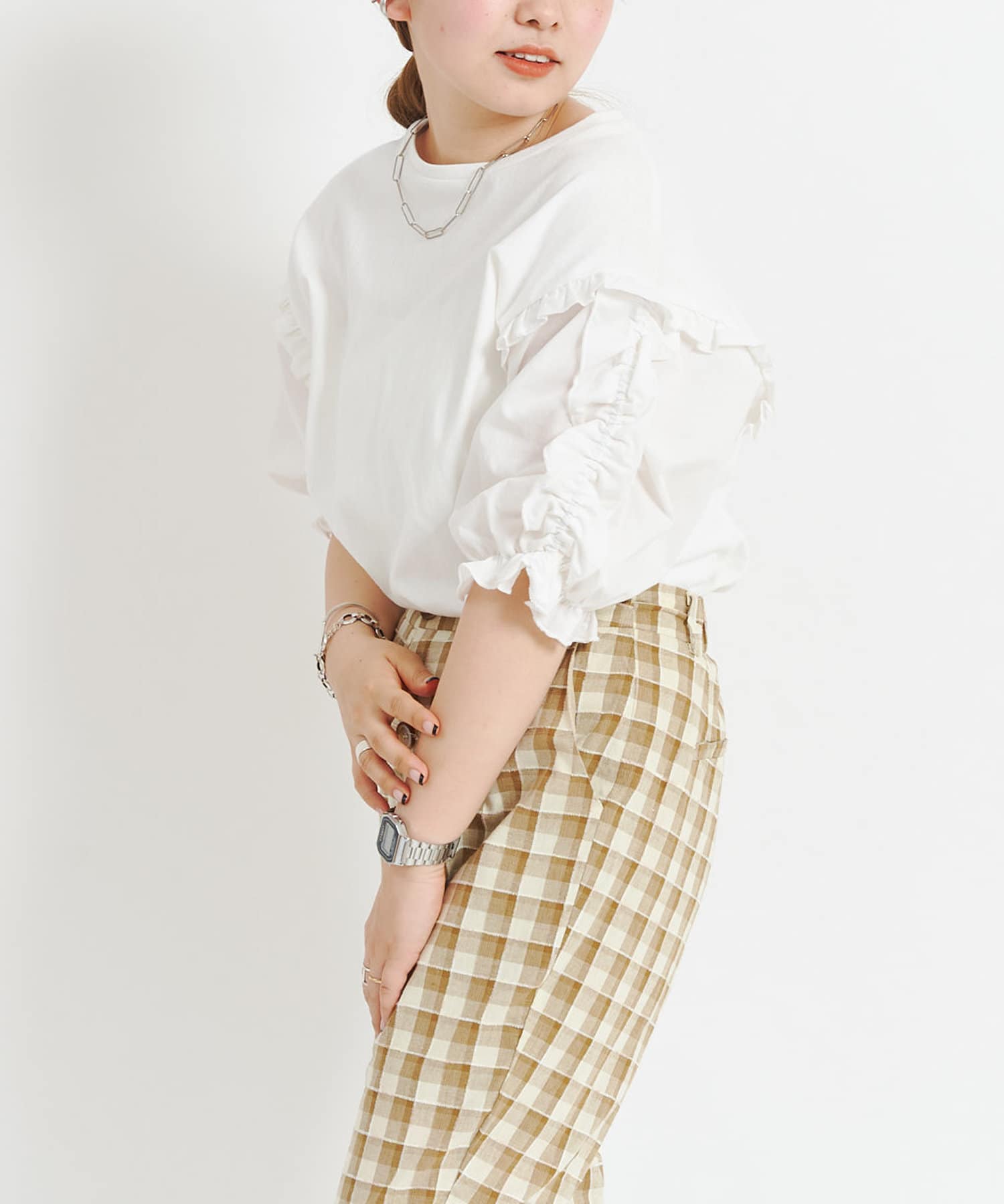 袖シャーリングフリルカットソー Cpcm シーピーシーエム レディース Pal Closet パルクローゼット パルグループ公式ファッション通販サイト