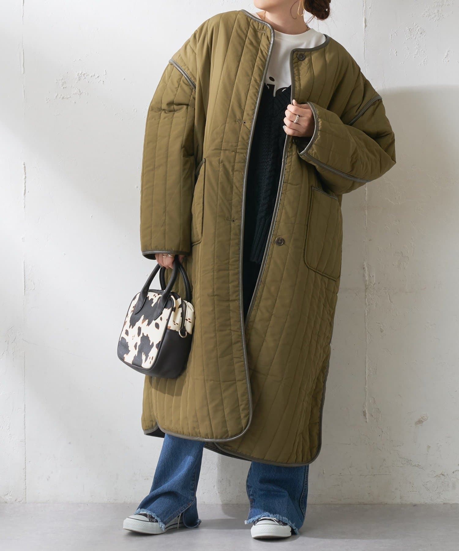 Web限定 パイピングキルトロングコート Discoat ディスコート レディース Pal Closet パルクローゼット パルグループ公式ファッション通販サイト
