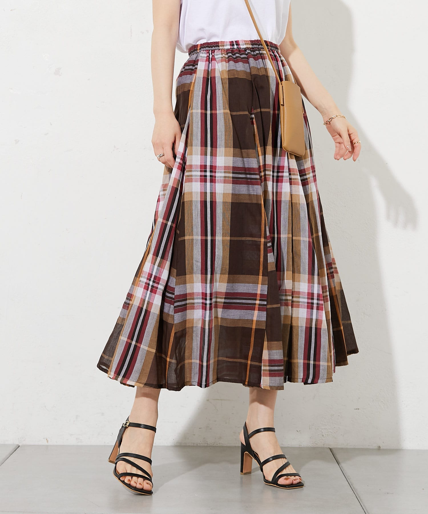 ウエストゴム仕様 チェック切替フレアスカート Prose Verse プロズヴェール レディース Pal Closet パルクローゼット パルグループ公式ファッション通販サイト