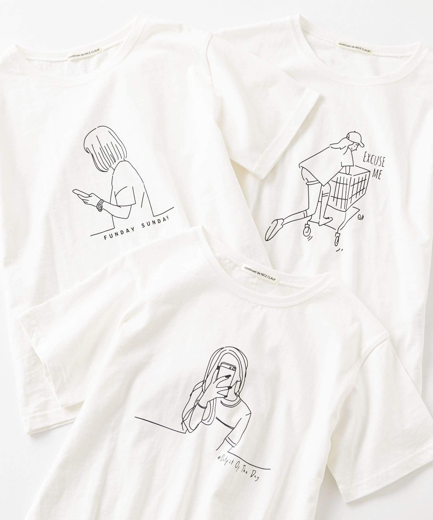 線画女の子ｔ Nice Claup Outlet ナイスクラップ アウトレット レディース Pal Closet パルクローゼット パルグループ公式ファッション通販サイト