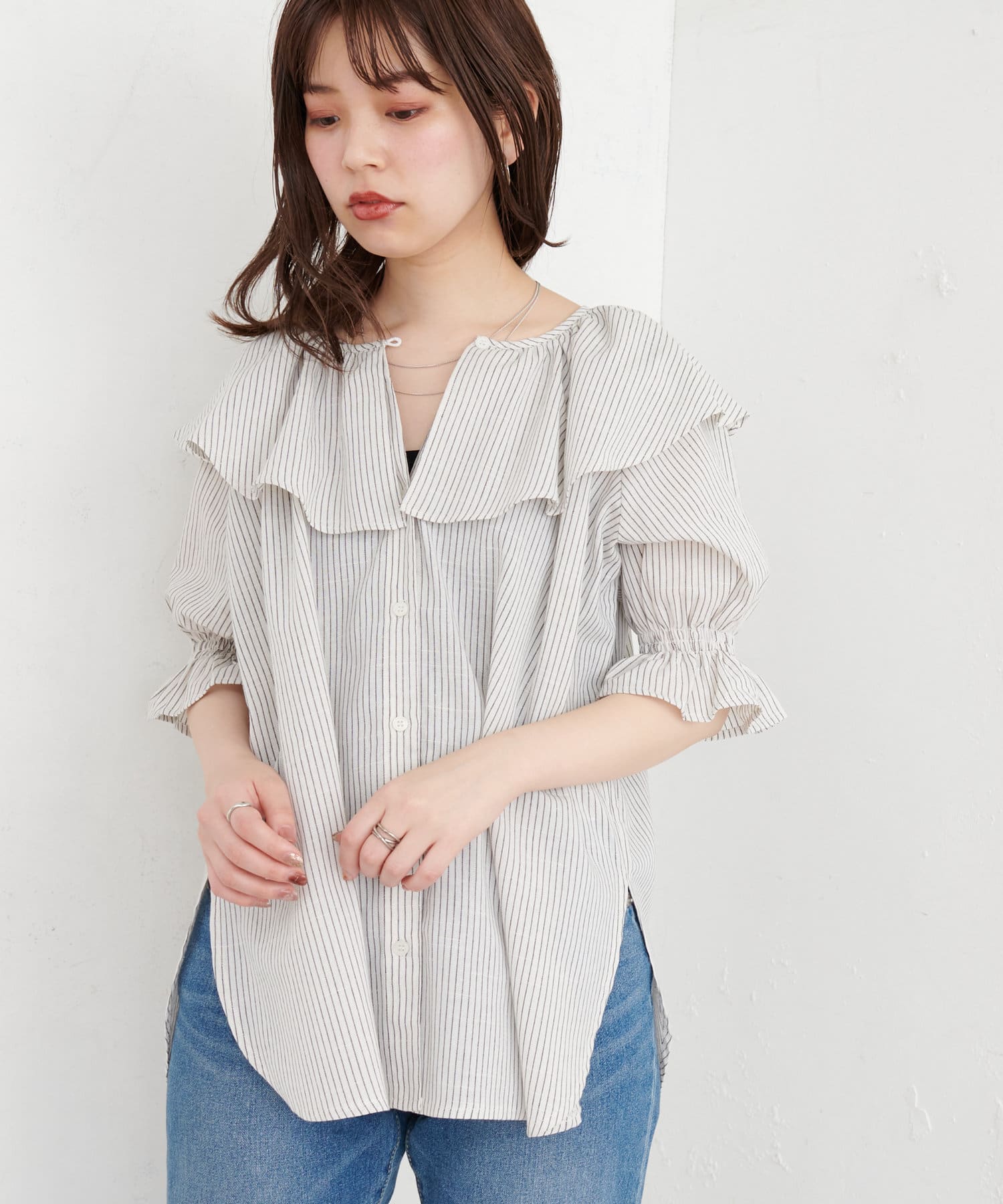 WEB限定】BIG衿シャツブラウス | natural couture(ナチュラル