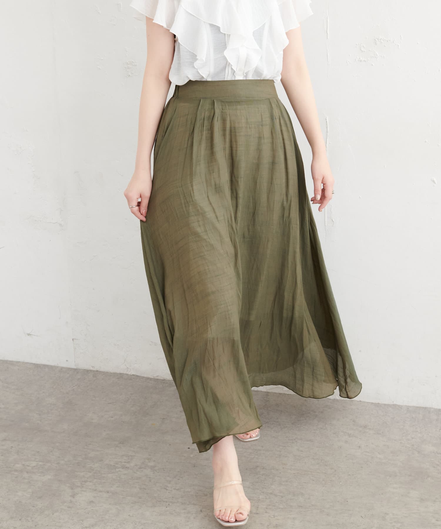natural couture(ナチュラルクチュール) リネンライク涼しげスカート