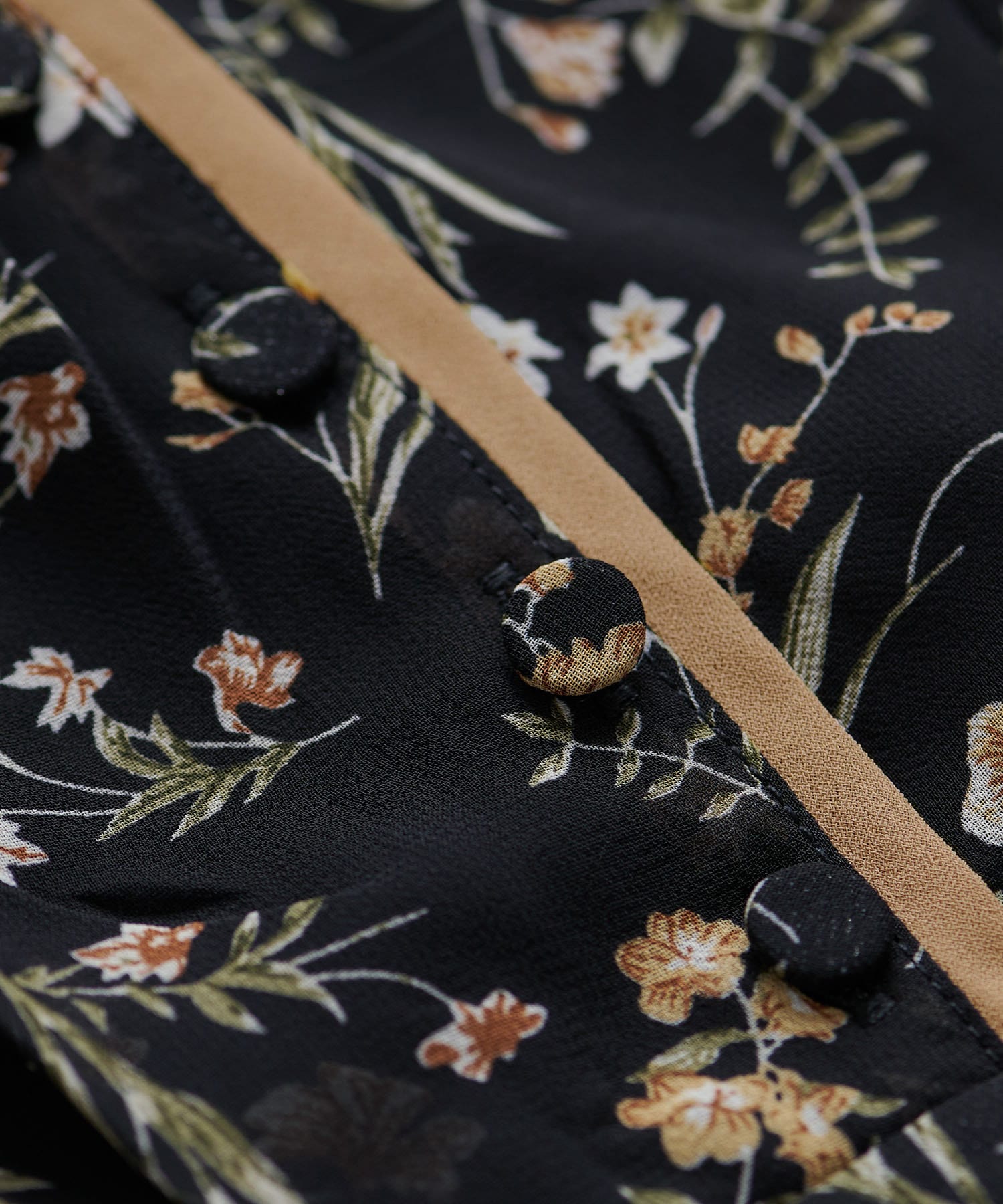 natural couture(ナチュラルクチュール) 配色小花柄バルーンワンピース