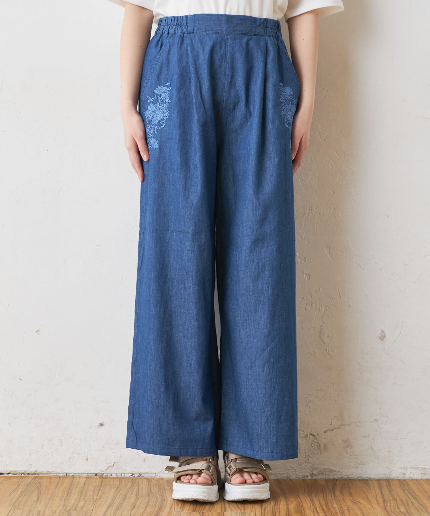 デニム刺繍入りパンツ OLIVE des OLIVE OUTLET(オリーブ・デ・オリーブ アウトレット)レディース PAL  CLOSET(パルクローゼット) パルグループ公式ファッション通販サイト