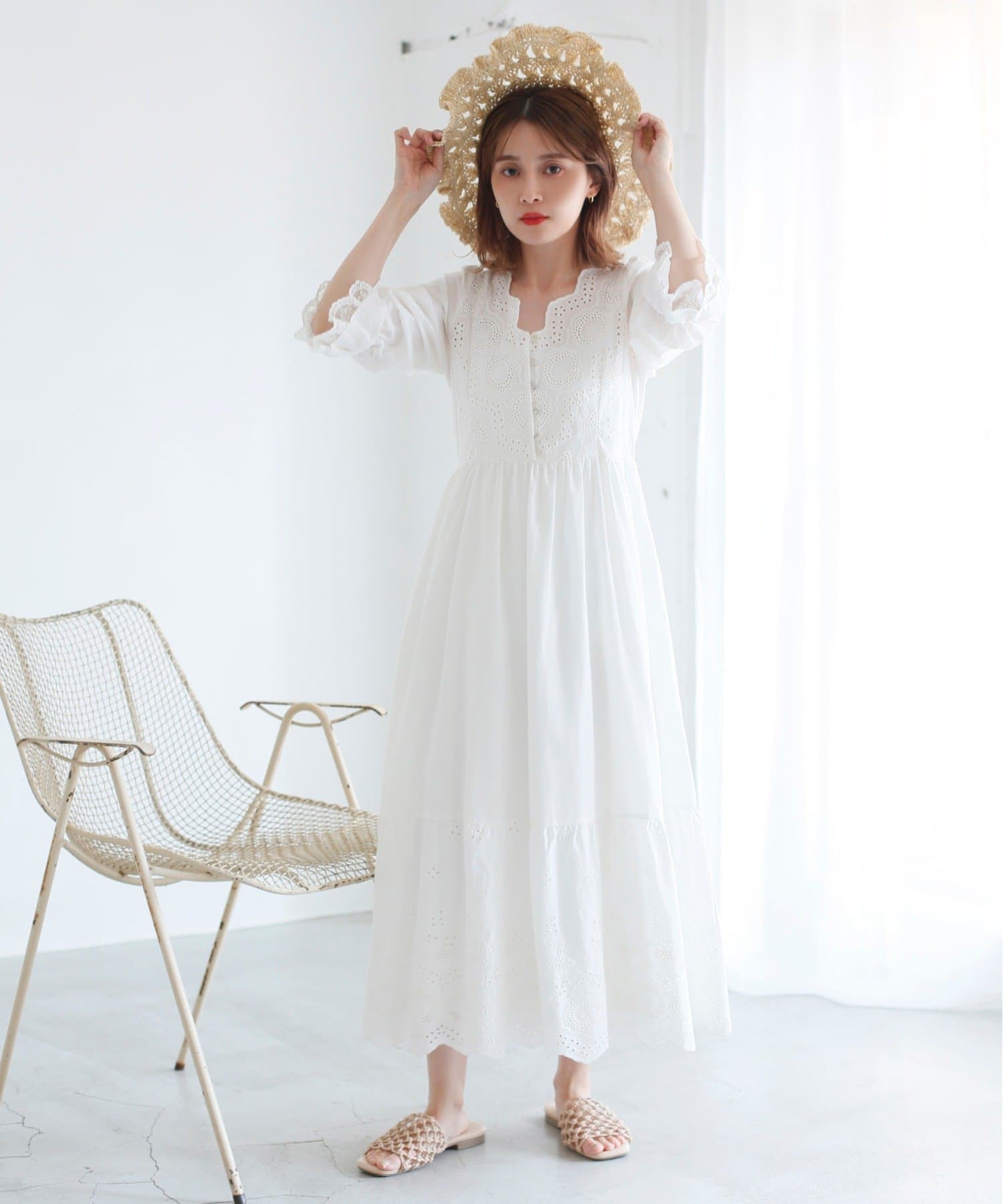 Web限定 カットワークレースワンピース One After Another Nice Claup ワンアフターアナザー ナイスクラップ レディース Pal Closet パルクローゼット パルグループ公式ファッション通販サイト