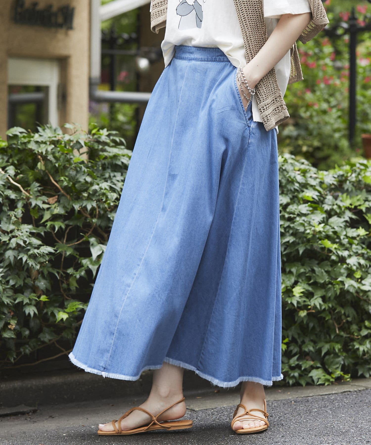 カジュアルコーデに最適 デニムフレアマキシスカート Un Dix Cors アンディコール レディース Pal Closet パルクローゼット パルグループ公式ファッション通販サイト