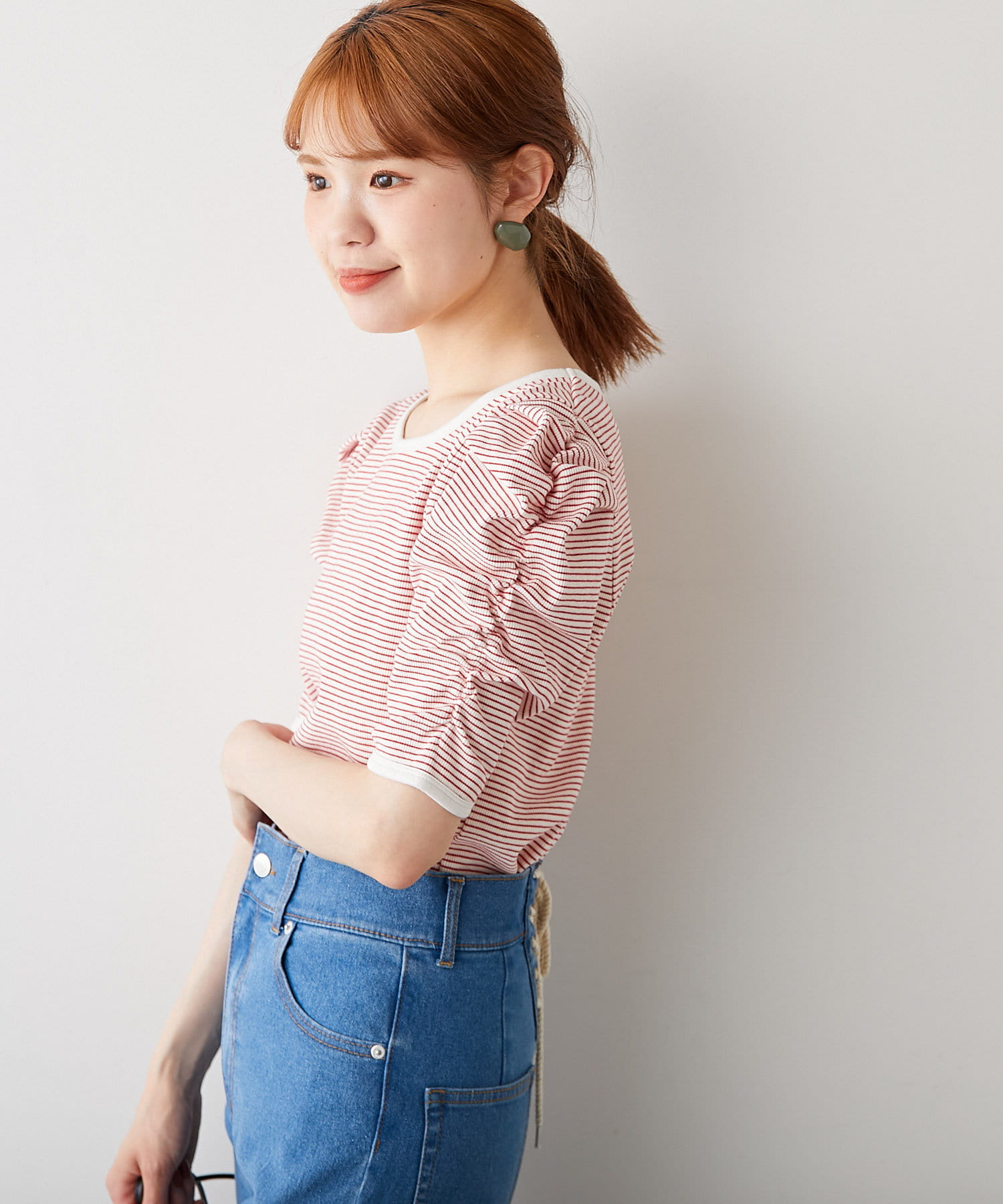 パワショル ボーダートップス Nice Claup Outlet ナイスクラップ アウトレット レディース Pal Closet パルクローゼット パルグループ公式ファッション通販サイト