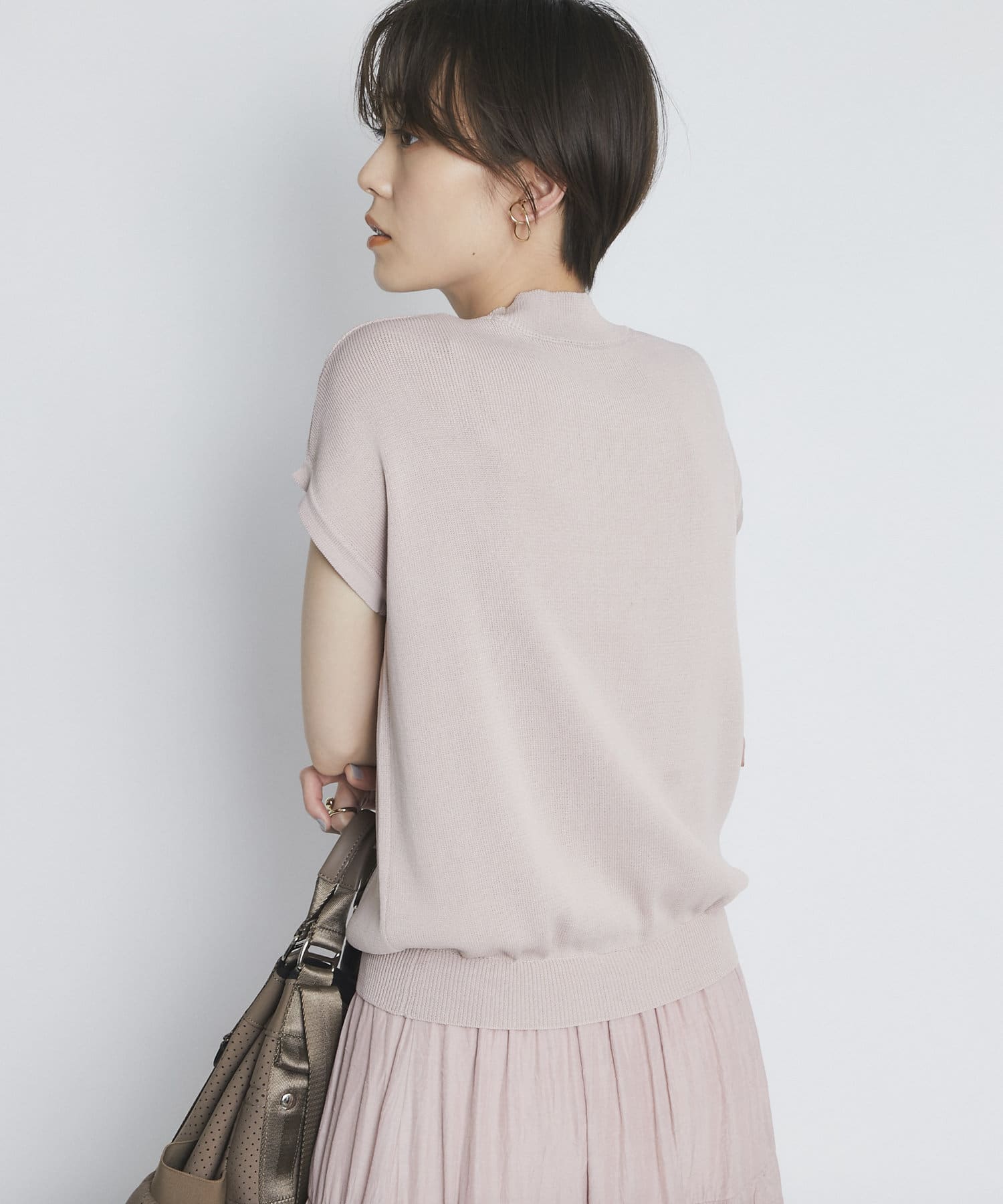 un dix cors(アンディコール) 【1枚でコーディネートが完成】モックネックニットドッキングワンピース