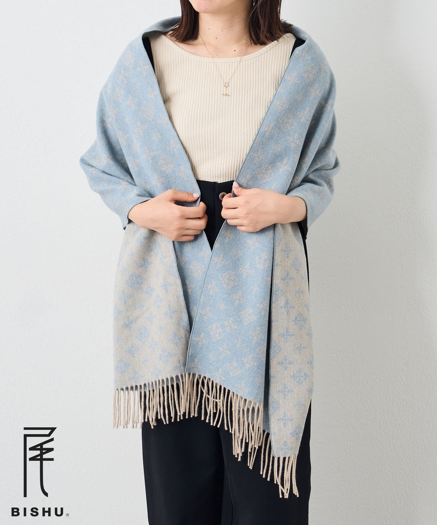 ラシットモノグラムストール Daily russet（デイリー ラシット）の「モノグラムチェック