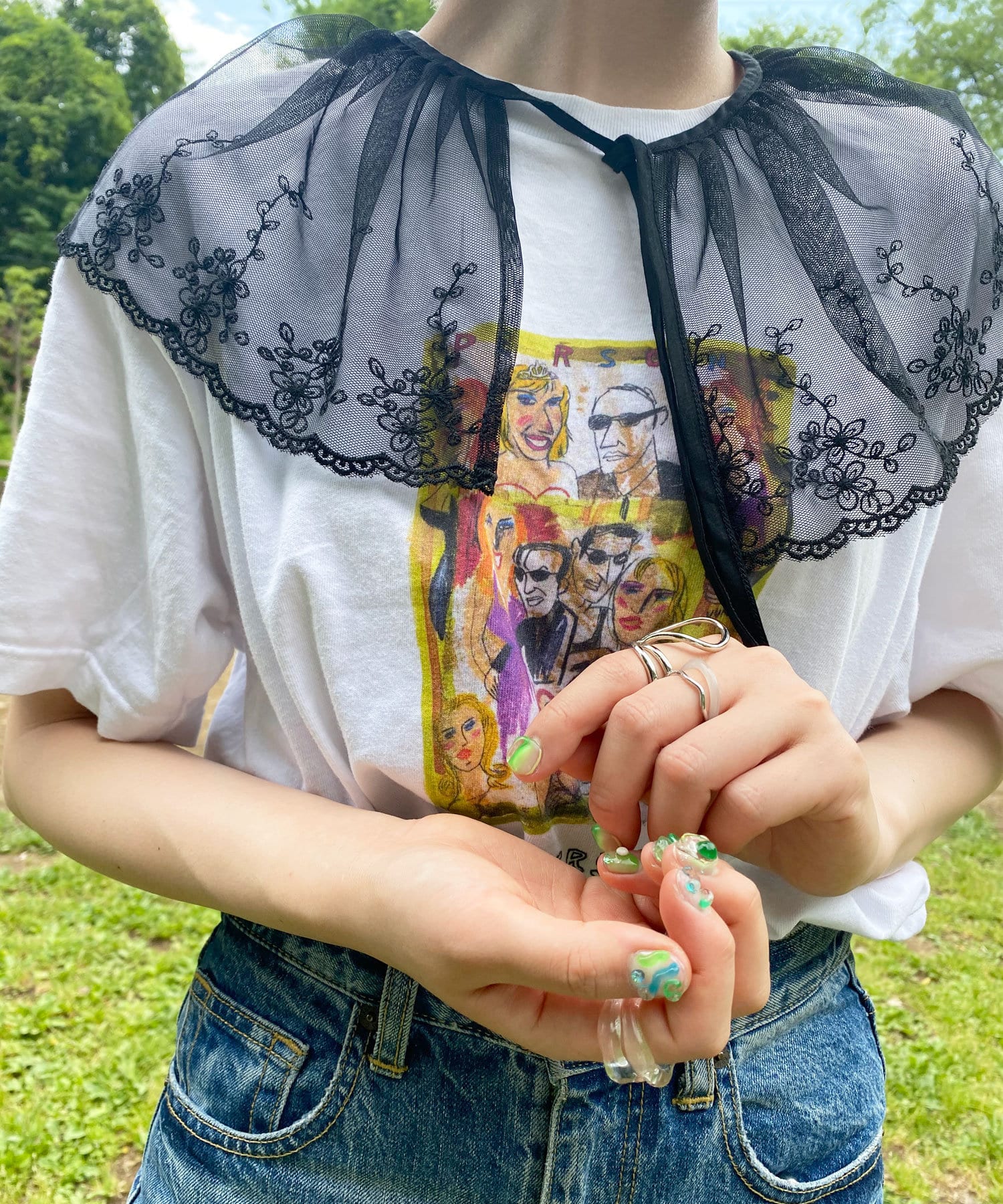 Lattice(ラティス) シアーレースつけ襟