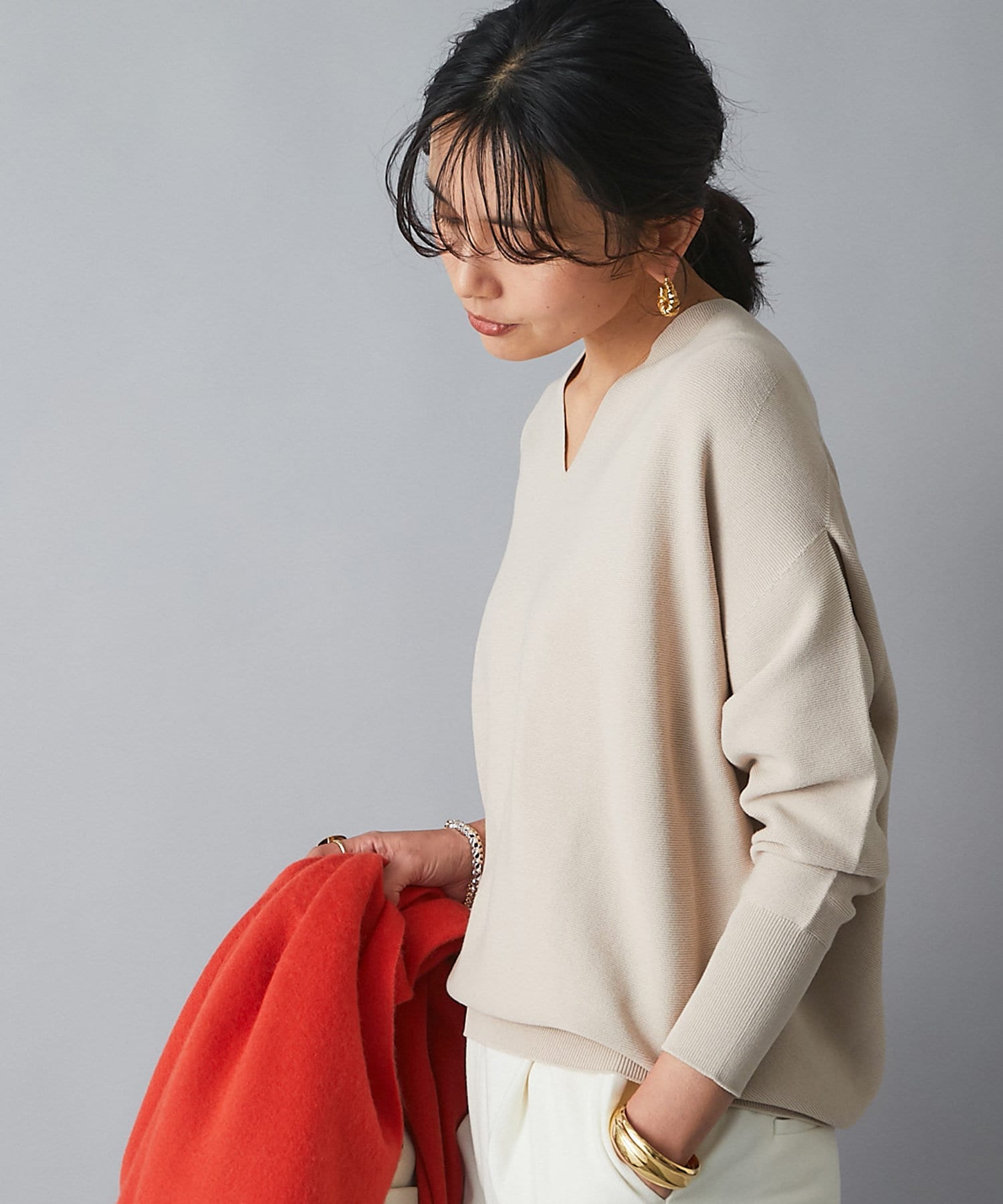 毎シーズン人気のマストアイテム コットンポリエステルバックボリュームニット Rive Droite リヴドロワ レディース Pal Closet パルクローゼット パルグループ公式ファッション通販サイト