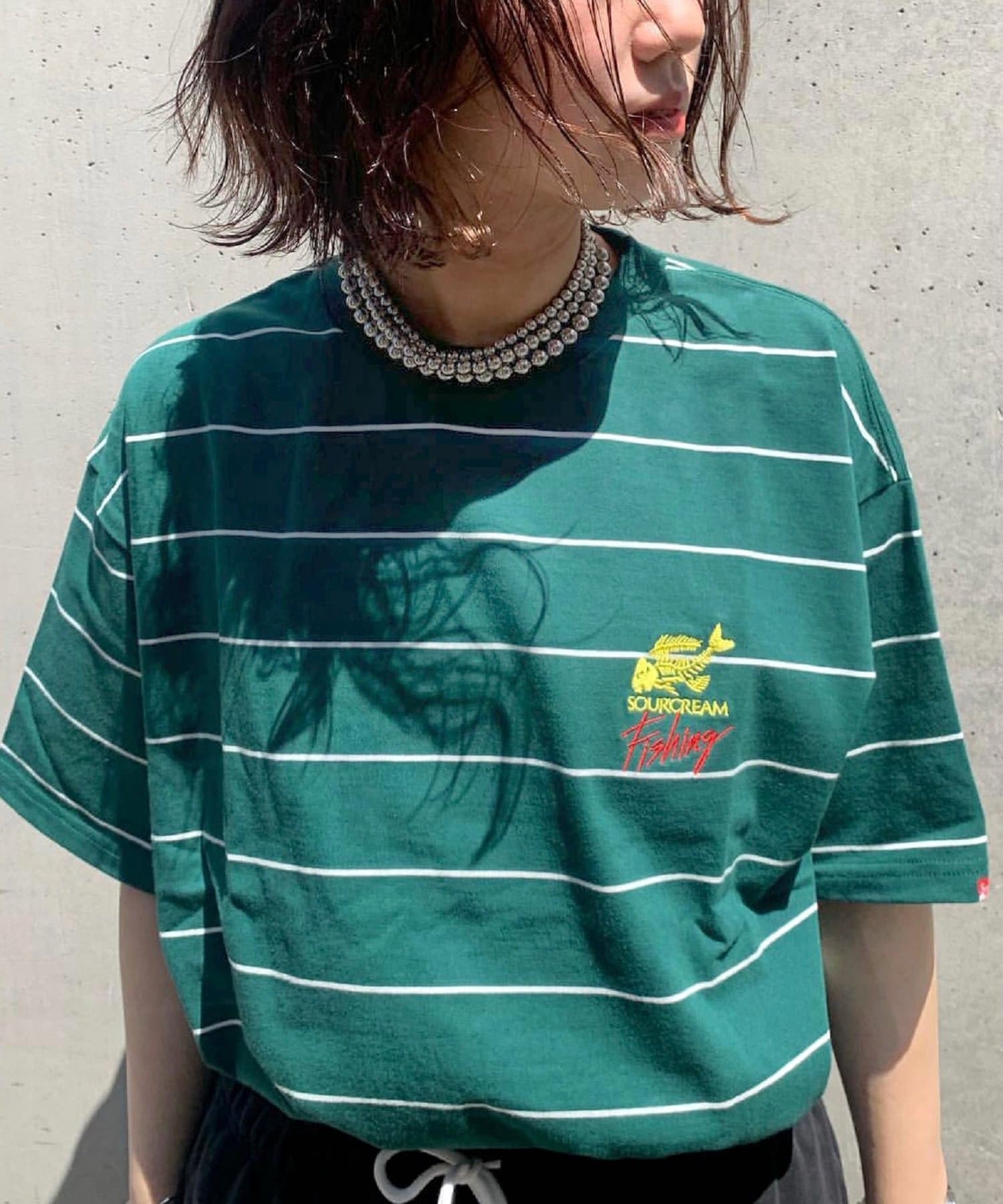 WHO’S WHO gallery(フーズフーギャラリー) 【Sourcream/サワークリーム】FISHボーダーTEE
