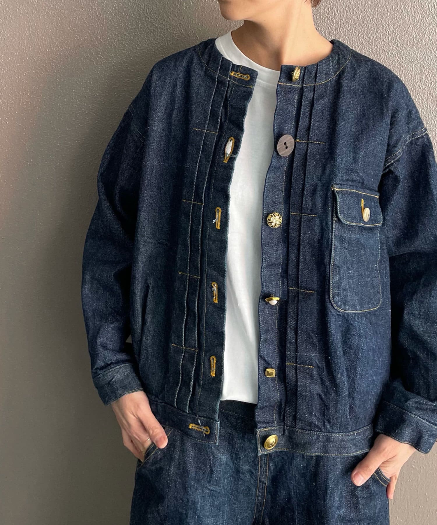beardsley ビアズリーデッドストックデニムジャケットボタン
