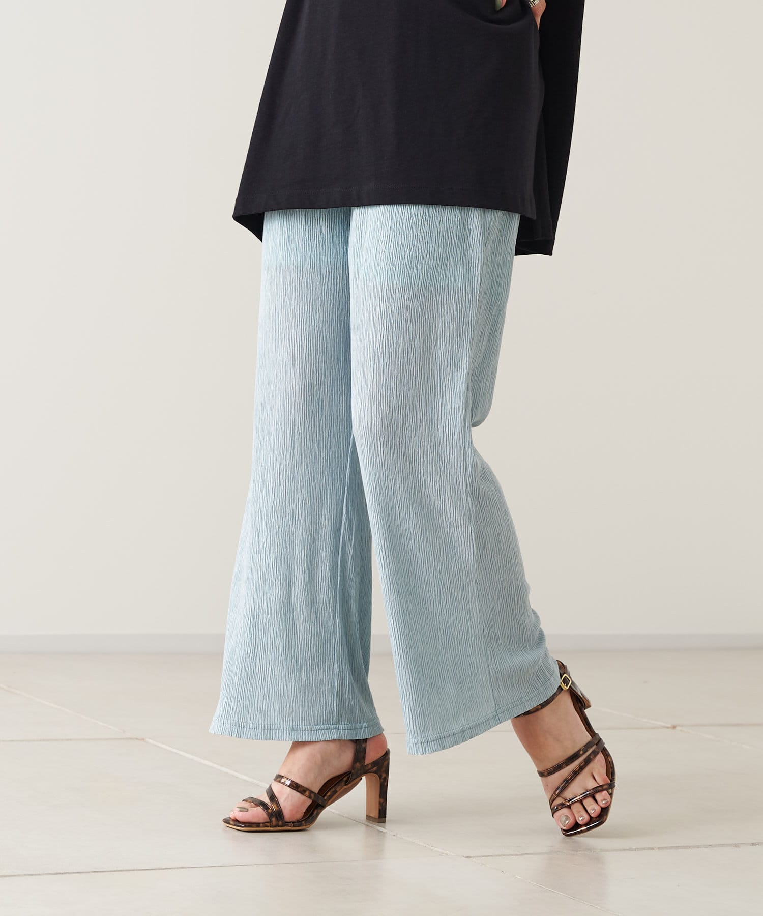 prose verse(プロズヴェール) 【ウエストゴム仕様】スラブランダムプリーツパンツ