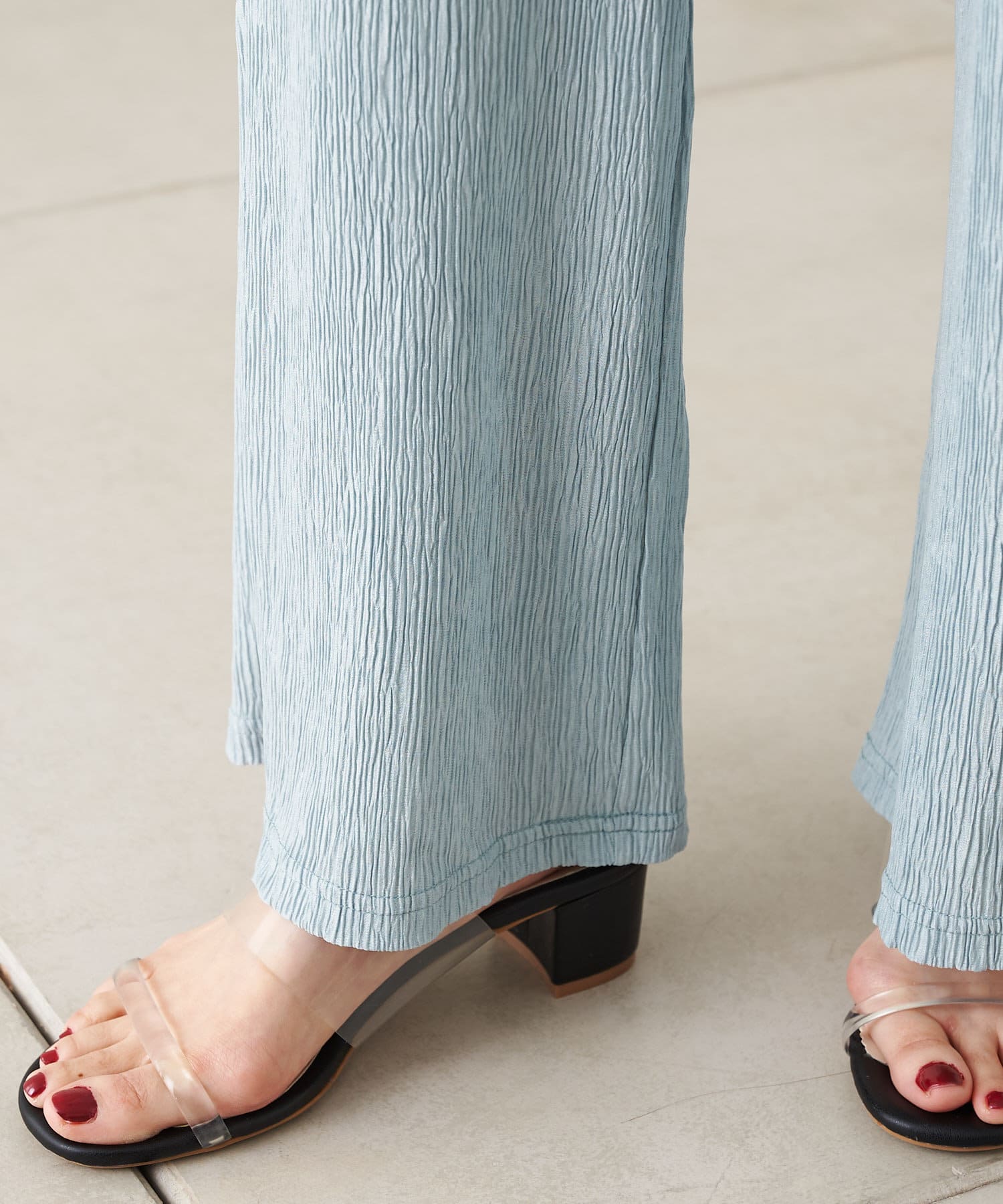 prose verse(プロズヴェール) 【ウエストゴム仕様】スラブランダムプリーツパンツ