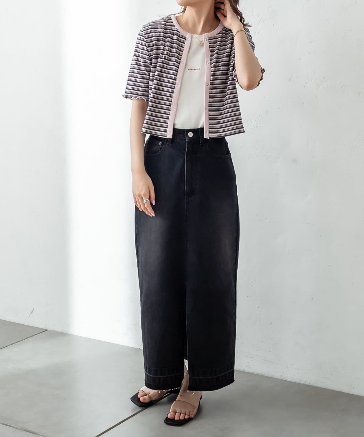 マルチボーダーチビカーディガン Mystic ミスティック レディース Pal Closet パルクローゼット パルグループ公式ファッション通販サイト