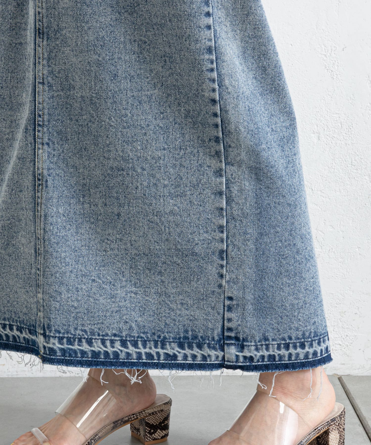 prose verse(プロズヴェール) 【バックウエストゴム仕様】デニム×ツイルナロースカート