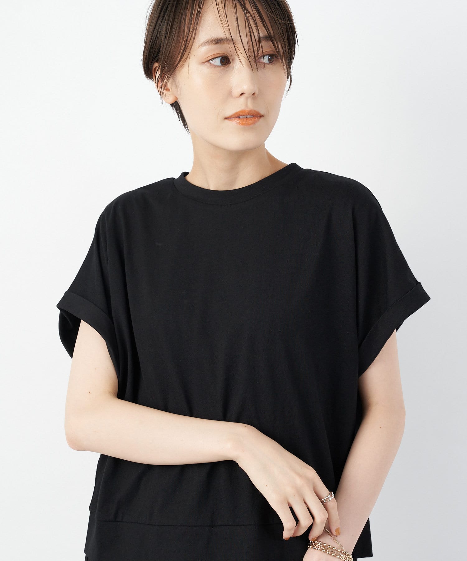 un dix cors(アンディコール) 【着るだけでコーデが決まる】プリーツレイヤードカットソー