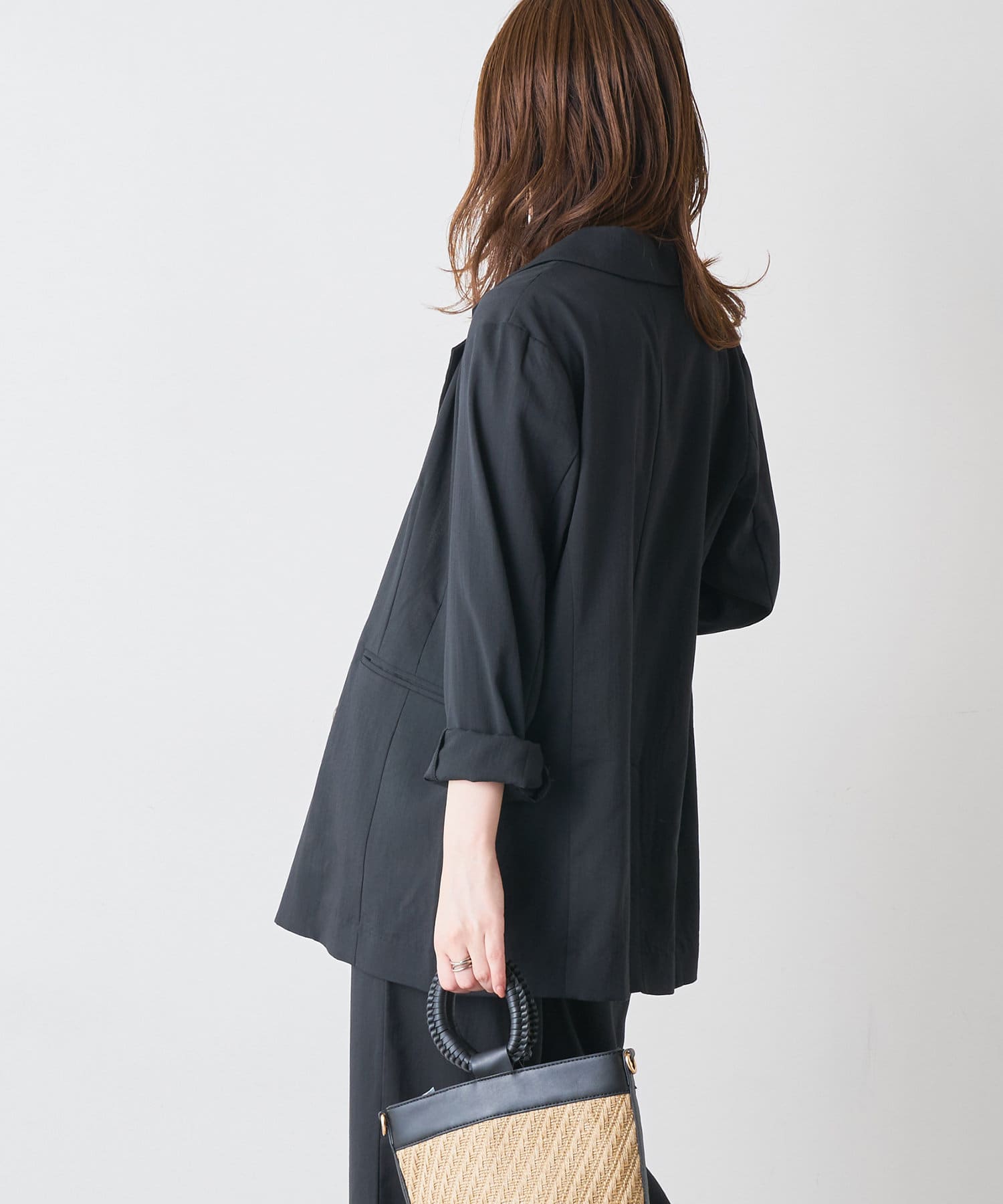 natural couture(ナチュラルクチュール) さらっと着れるリネンライクジャケット